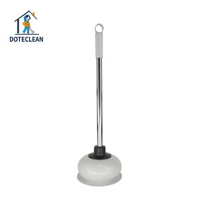 Toilet Plunger - Long Handle Stainless Steel Rod Rubber Head for Bathroom Kitchen