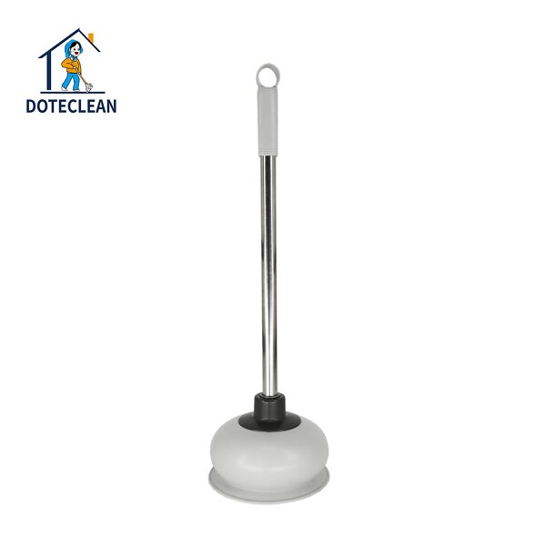 Toilet Plunger - Long Handle Stainless Steel Rod Rubber Head for Bathroom Kitchen