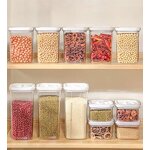 Food Containers - Grain Storage Container Box Plastic Sealed Transparent