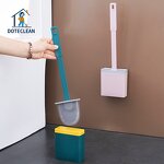 Toilet Brush - Wall-Mounted Quick Drying Holder Water Leak Proof Base TPR Head