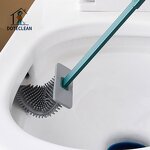 Toilet Brush - Wall-Mounted Quick Drying Holder Water Leak Proof Base TPR Head