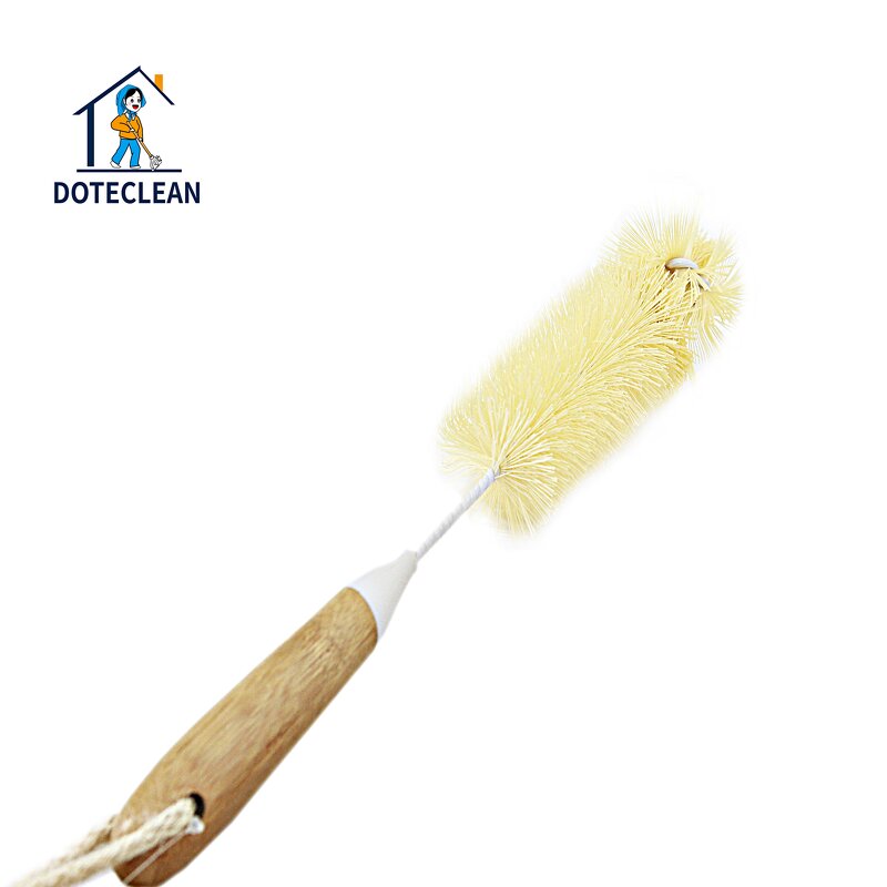 Baby Bottle Cleaning Brush - Bamboo Handle PP Material Long Handle Sponge TPE