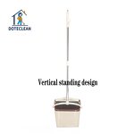Dustpan and Broom - Vertical Standing Windproof Folding Sweeper 2 Poles
