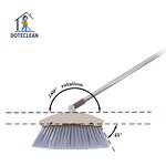 Cleaning Set - PET Head Sweeping Tooth Stick Broom & Dustpan Stainless Steel