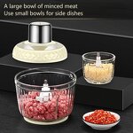 Electric Meat Grinder - 2L Pure Copper Blades Glass Bowl for Home Kitchen