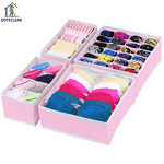 Storage Boxes - Set of 4 Non-Woven Fabric Foldable for Bra and Socks