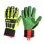 Oil Field Drill Gloves - Leather TPR Impact Hand Anti Cut Resistant