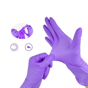 Disposable Nitrile Gloves - Purple 100 Pcs Box
