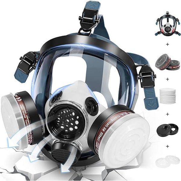 Full Face Gas Mask - Respirator Mask with Filters Set