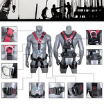 Fall Protection Safety Harness - with Shock Absorbing Lanyard Hook