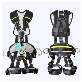 Fall Protection Safety Harness - with Shock Absorbing Lanyard Hook