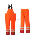 Bib Overalls Manufacturer - Men's Hi-Vis Reflective Fluorescent Breathable Waterproof Polyester Outdoor Safety