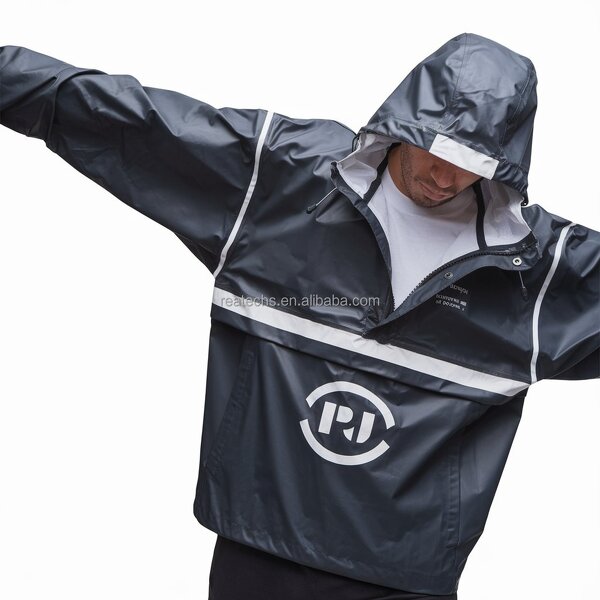 Raincoat Manufacturer - Wholesale High Quality PU for Men Hooded Outdoor with Breathable Feature for Hiking