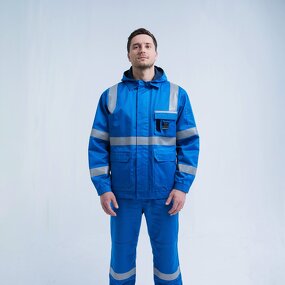 Safety Overalls Manufacturer - Wholesale Men's Blue Warm Hi Vis Windproof Reflective for Outdoor Working