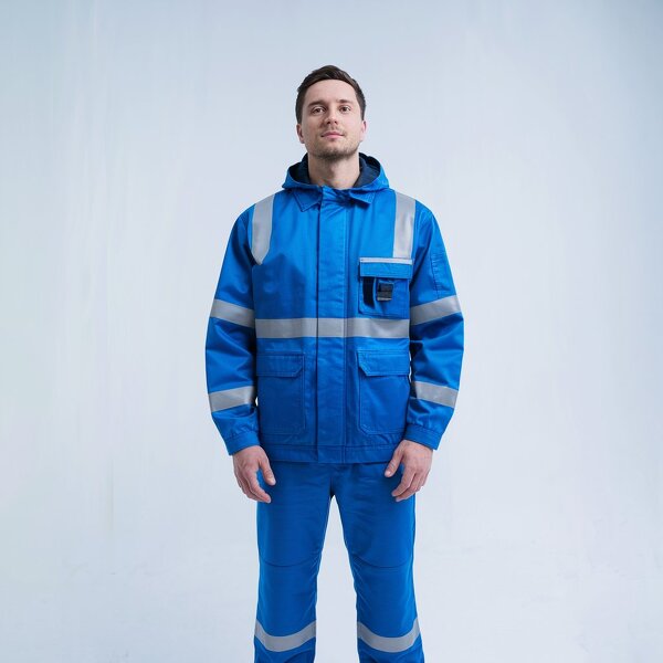 Safety Overalls Manufacturer - Wholesale Men's Blue Warm Hi Vis Windproof Reflective for Outdoor Working