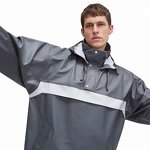 Windbreaker Jacket Manufacturer - Men's Lightweight Waterproof PU Breathable Hooded Stand Collar Casual Print