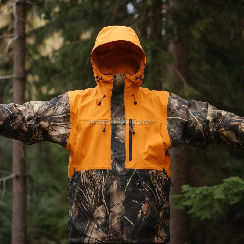Hunting Jacket Manufacturer - 2024 Custom Orange Camouflage for Men Waterproof Soft Shell Clothing for Winter