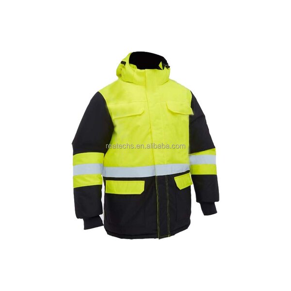 Work Jacket Manufacturer - OEM Hi Viz Waterproof Winter Hooded for Men Plus Size Safety Clothing