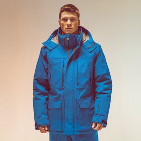 Winter Waterproof Jacket Manufacturer - OEM for Men Blue Color Casual Style with Hood Zipper Closure