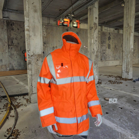Rain Jacket Manufacturer - Customizable Hi Vis Long Factory-Issued Waterproof Reusable Polyester Cotton Security