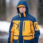 Ski Suit Manufacturer - Custom Logo Men's Warm Waterproof One-Piece Overall Snowboard Pants with Screen Printing