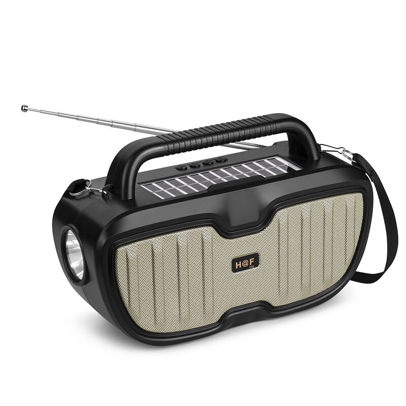 Bluetooth Speaker Manufacturer - Portable with Solar Charging FM Radio TF USB Torch