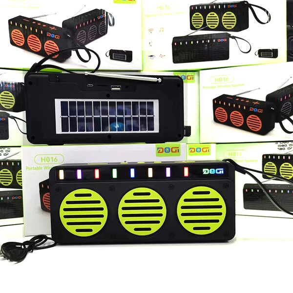 Solar Speaker Manufacturer - Portable with Stereo Woofer Bass FM Radio Solar Power SoundBar Support TF