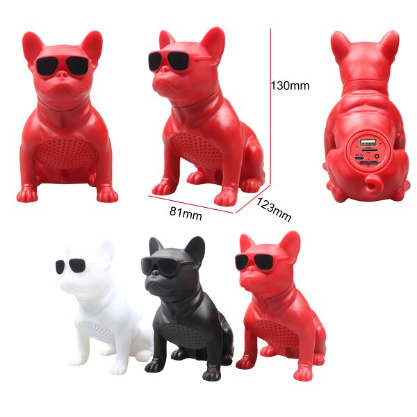Bluetooth Speaker Manufacturer - Cartoon Dog Enamel Shell Design with Supper Bass FM Radio TF USB