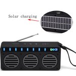 Solar Speaker Manufacturer - Portable with Stereo Woofer Bass FM Radio Solar Power SoundBar Support TF