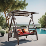 Garden Swing Chair Manufacturer - Swing Bed 3 Persons Outdoor Furniture Metal Patio Rattan Swings Hanging