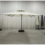 Hawaii Umbrella Manufacturer - 3*3m Outdoor Luxury Hotel Parasol Cantilever Big Size 360 Base Double Roof Waterproof Sunshade
