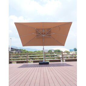 Sunshade Umbrella Manufacturer - Adjustable 3.5*3.5m Outdoor Double Roof Luxury Hotel Style Powder Coated Frame Modern Cantilever