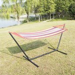 Hanging Hammock Manufacturer - Customized Modern Adjustable Steel Frame Outdoor Furniture Powder Coated Canvas Cotton Fabric