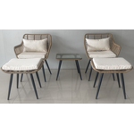 Outdoor Furniture Manufacturer - Modern Combination Balcony Sales Department Nordic Courtyard Waterproof Leisure Steel Woven