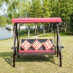 Garden Swing Chair Manufacturer - Wholesale Custom 3-Person Comfortable Hanging Swings Outdoor Rattan Patio with Canopy