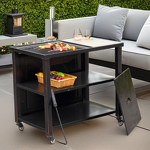 BBQ Grill Manufacturer - Smokeless Rolling Charcoal Barbecue Trolley Height Adjustable Fire Pit Trolley