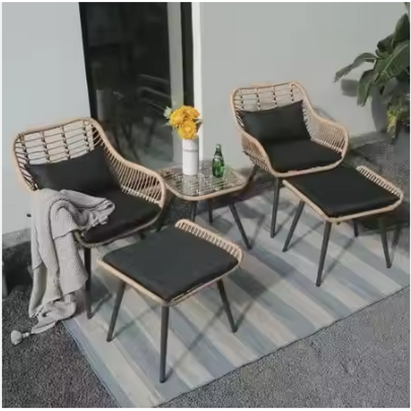 Outdoor Furniture Manufacturer - Modern Combination Balcony Sales Department Nordic Courtyard Waterproof Leisure Steel Woven