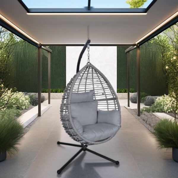 Hanging Chair Manufacturer - New Selling Outdoor Swing Eggshell Garden Patio Furniture Hanging Rattan Egg Chair With Stand