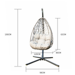 Outdoor Furniture Set Manufacturer - Patio Swing Stand Garden Relax Hammock Single Seater Metal Modern Hanging Egg Chair