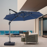 Roman Umbrella Manufacturer - Outdoor 3.5m Alum/Steel Garden Backyard Use Sunshade Cantilever Single Roof with Base 360 Rotation