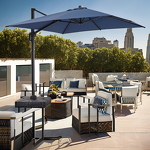 Aluminium Umbrella Manufacturer - Outdoor Waterproof 3*4m Cantilever Sunshade Parasol with Easy Open UV Coating for Parks