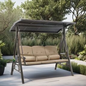 Swing Chair Manufacturer - Wholesale Custom Outdoor Patio Canopy 3-Person Steel Frame Textilence Seats Garden