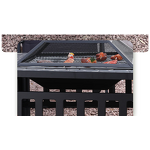 Charcoal Grill Manufacturer - Steel Powder Coated Full Set Outdoor Patio with Fireplace Tea Cooker Barbecue Table and Trolley