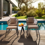 Garden Furniture Manufacturer - Hot Selling All Weather Rattan Bistro Cafe Patio Wicker Chair for Outdoor Garden Parks