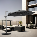 Cantilever Umbrella Manufacturer - Outdoor 3*3m Aluminium Waterproof Sunshade Parasol With Single Roof Easy Open With UV Coating