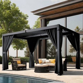 Outdoor Pergola Manufacturer - 4x4 with Aluminum Mounted Metal Gazebo Louvered Roof