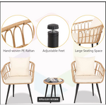 Patio Furniture Manufacturer - 3pc Wicker Outdoor Conversation Sets Steel Frame PE Rattan for Apartment Home Office Dining