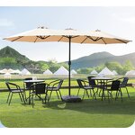 Outdoor Parasol Manufacturer - Luxury Waterproof for Hotel and Warehouse 3-Head Sunshade with Modern Powder Coating PU Frame