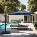 Cantilever Umbrella Manufacturer - Outdoor Heavy-Duty 3M Alum Waterproof Solar Parasol with UV Coating Powder Coated Frame