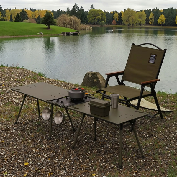 Camping Table Manufacturer - Outdoor Modern Design Wood with Light Weight and Durable Metal Easy Carry Hanging Holes